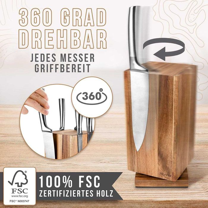 Дерев'яний магнітний тримач для ножів.