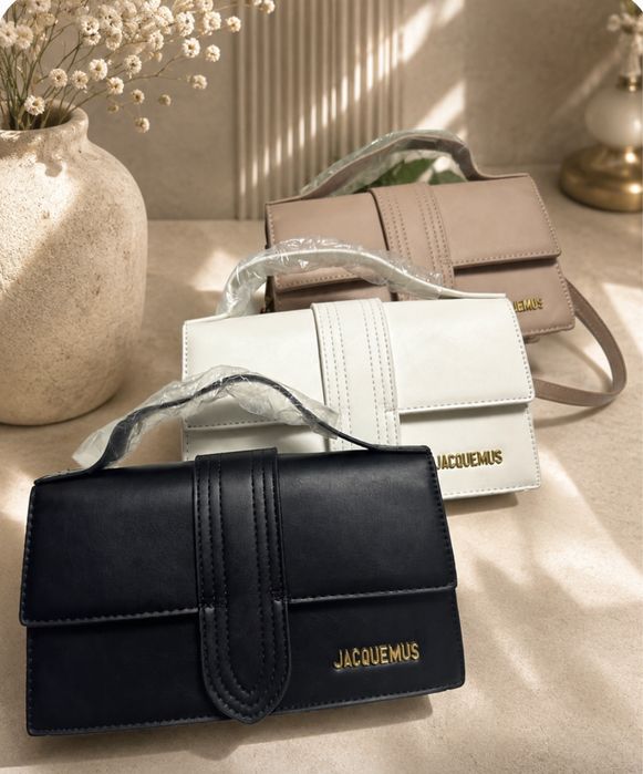 Сумочка JACQUEMUS 24 cm чорний білий беж