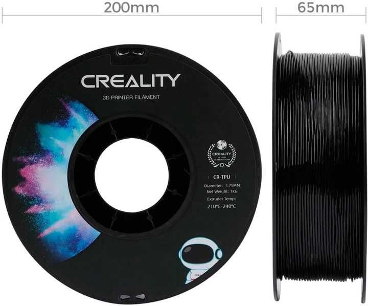 TPU-пластик Creality Filament для 3D принтера 1.75 мм 1 кг Чорний