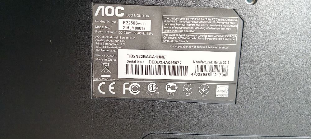 Monitor biurowy AOC 21.5 cali