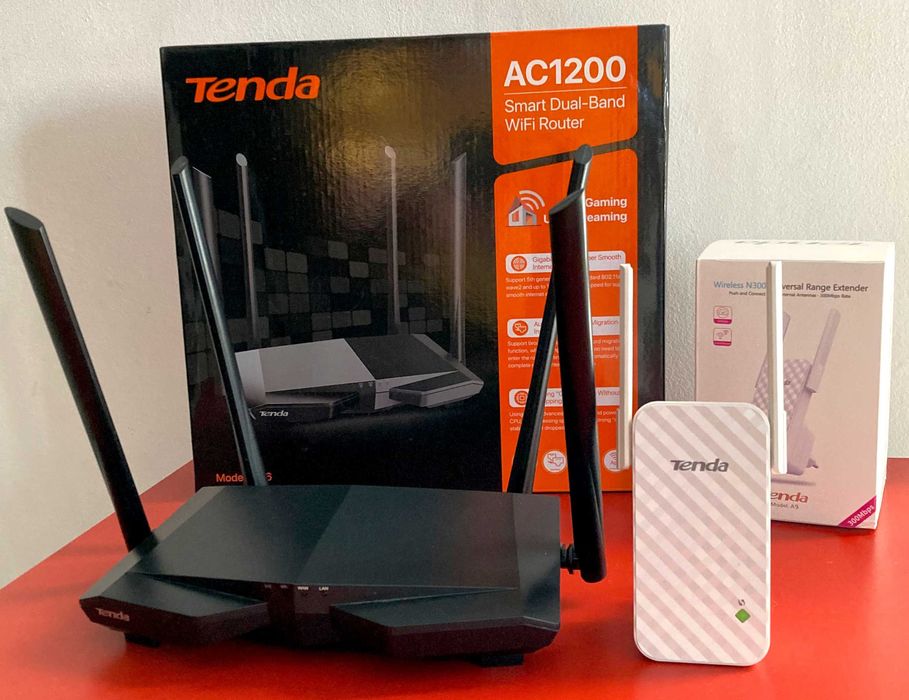 Router Tenda AC6 AC1200 + Wzmacniacz WIFI  Extender Tenda A9