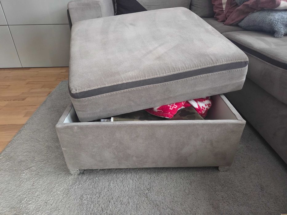 Sofa narożna + podnózek/schowek