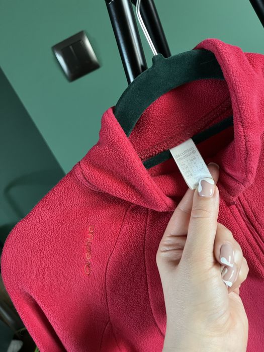 Bluza sweter suwak róż czerwony sport golf półgolf quechua decathlon