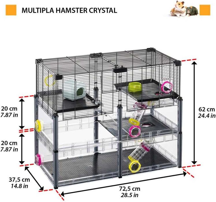 PORTES GRÁTIS - Gaiola Hamster FERPLAST MULTIPLA CRYSTAL
