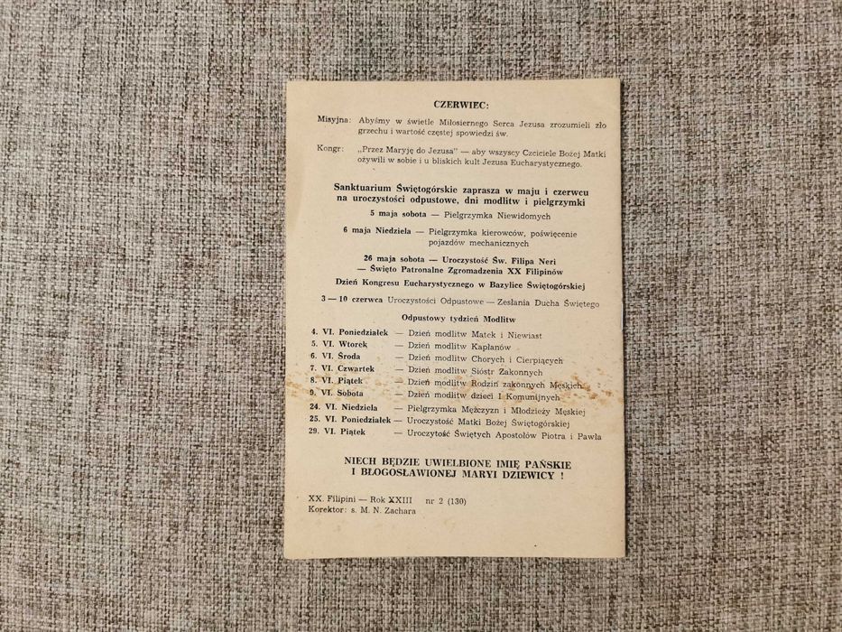 Świętogórska Róża Duchowna Nr 2 (130) 1990 Kwiecie Maj Czerwiec