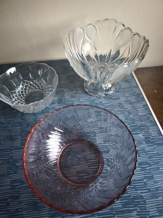 Saladeiras de cristal e vidro
