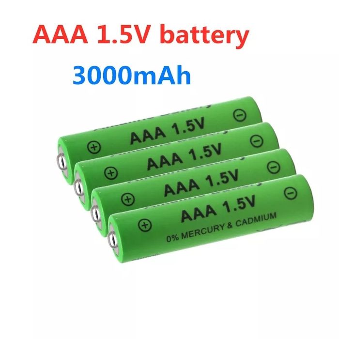 2 new AAA rechargeable batteries, 3000 mAh, with shipping included64552393156995120