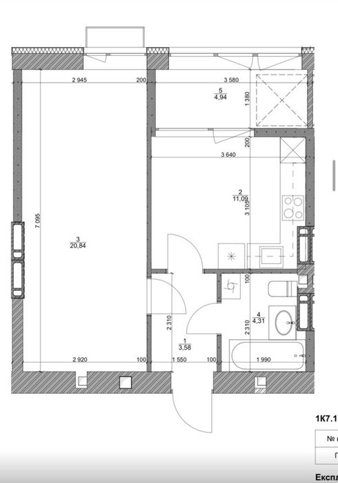 Продаж однокімнатноі квартири. Цегляний будинок. Центр