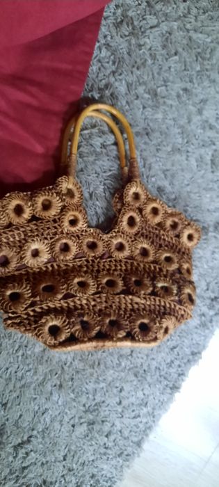 Torebka z wikliny PRL