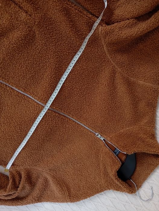 PRIMARK L nowa kurtka baranek miś w kolorze brązowym musztardowym