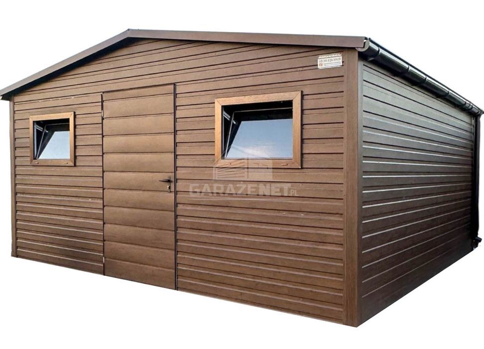 Schowek - Domek Ogrodowy 5X4M Drzwi 2X Okno Drewnopodobny Rynny Nb277