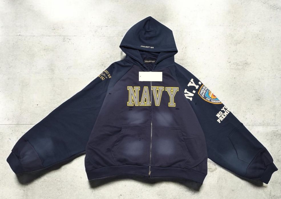 Project GR Grailz NAVY zip hoodie