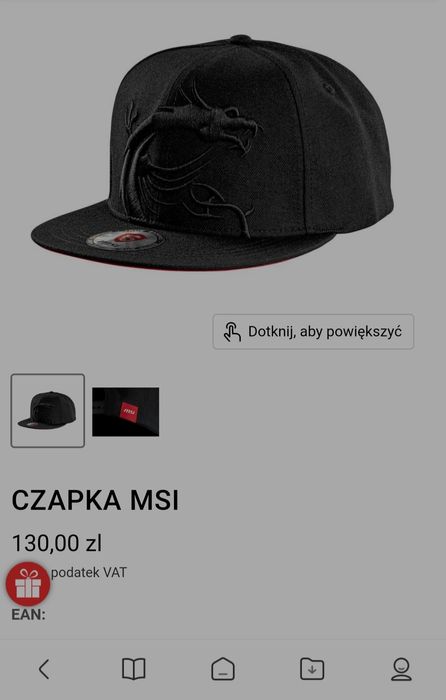 Czapka  z daszkiem smok dragon
