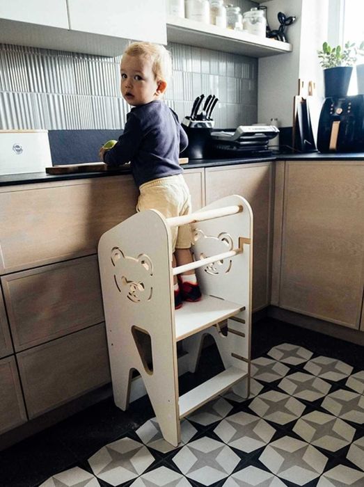 Pomocnik Kuchenny dla Dzieci Bezpieczny Stołek do Kuchni