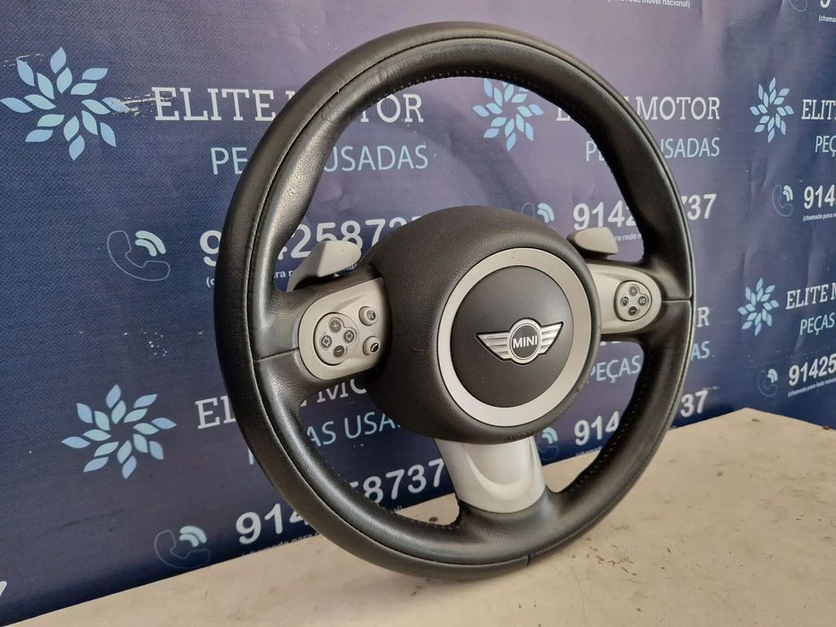 Volante usado pele com airbag MINI ONE COOPER S R56 R55 R57 PATILHAS