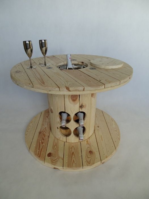 STOLIK BAREk, BAR w stylu loftowym, LOFT ze szpuli, szpule drewniane