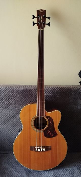 Gitara basowa akustyczna Cort SJB6FX fretless (bezprogowa)