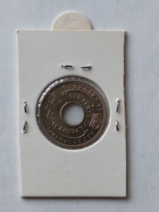 Старинная монета, Британская Западная Африка 1/10 пенни 1945 г.