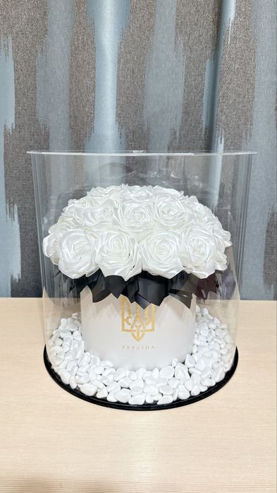 Вічні квіти з атласної стрічки, подарунок коханій,вчителю,букет квітів