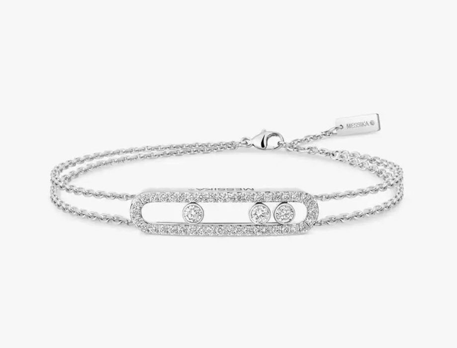 Трендовый браслет с подвижным камнем дизайн Messika, мессіка