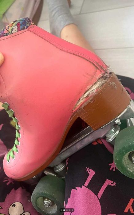 łyżworolki, używane, podniszczone, bez kółek