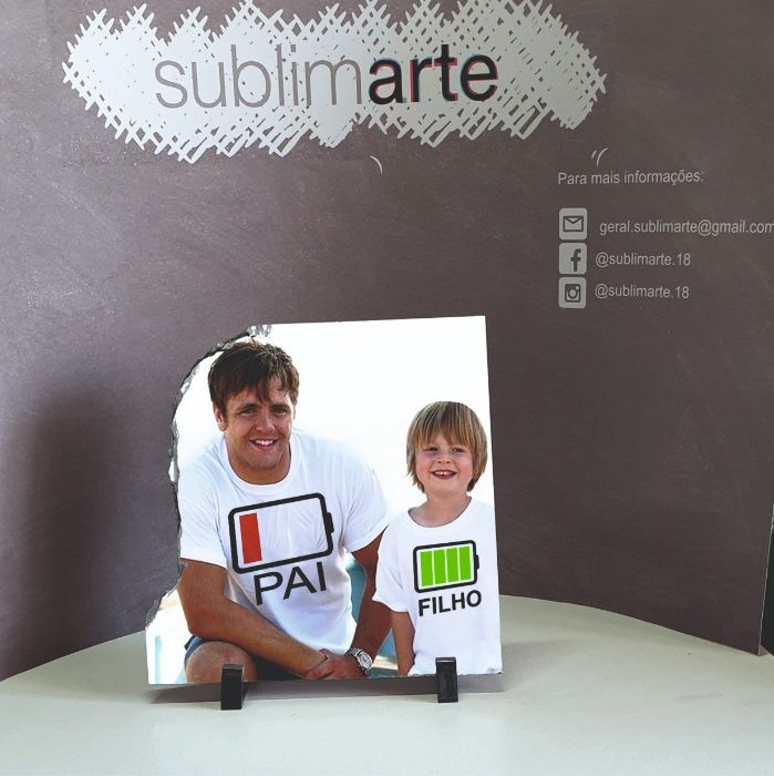 Pedra de xisto com foto impressa