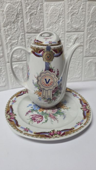 Bule e prato Limoges original. Novo com etiqueta
