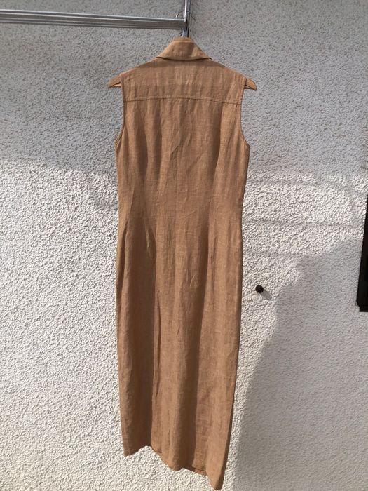 Vestido comprido bege