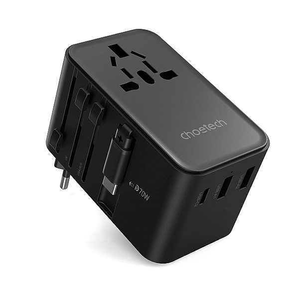 Adapter podróżny Choetech PD5022/70W EU / US / AUS / UK z wbudowanym k