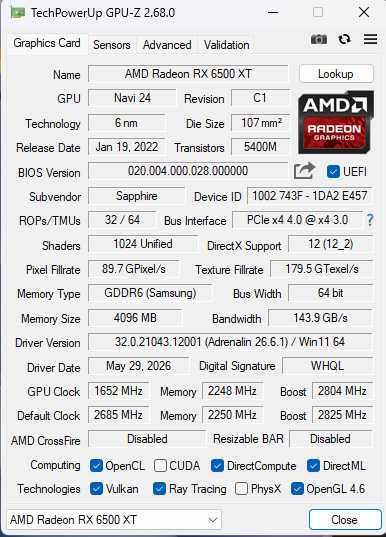 AMD Radeon RX 6500xt