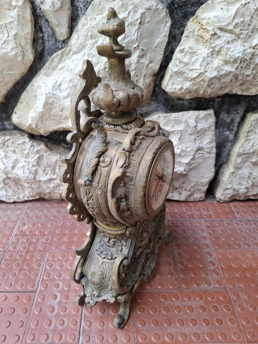 Relógio bronze/latão mecânico de corda