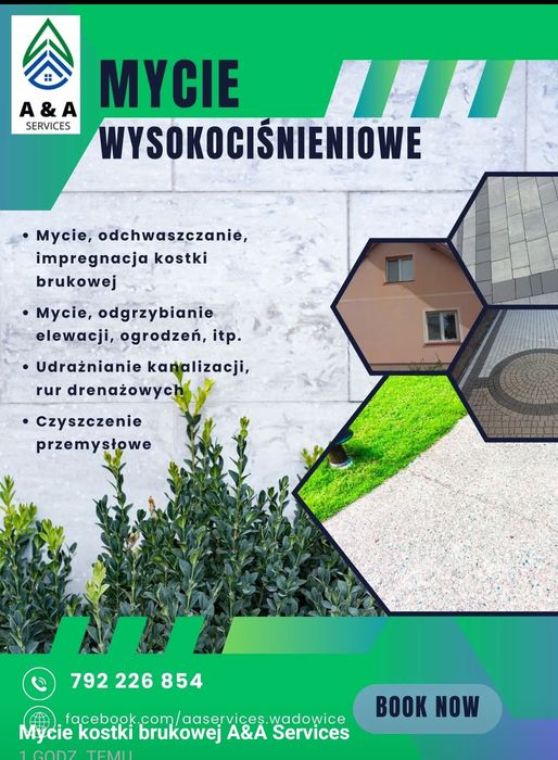 Mycie kostki brukowej, udrażnianie rur, kamera inspekcyjna, laweta HDS