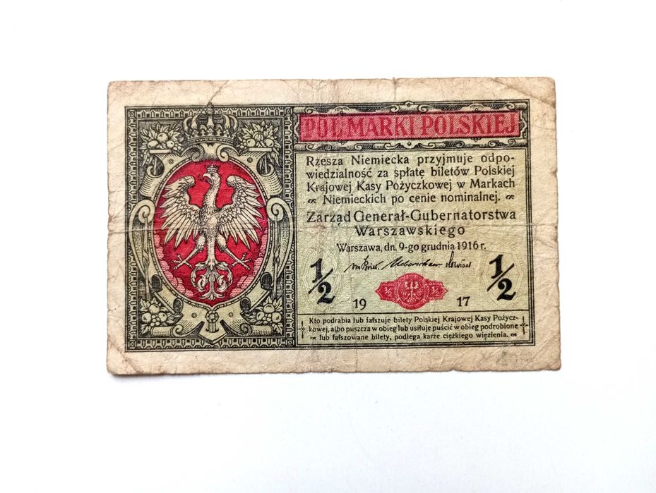 1/2 Marki Polskiej  1916   - B -  Generał