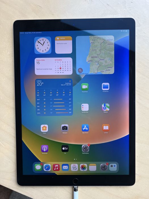 iPad Pro 12.9" (1.ª Geração) 128GB Cinzento + Apple Pencil (1.ª Geração) – Sem Risco