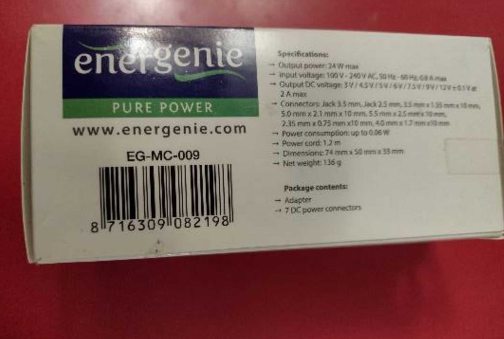 Універсальний блок живлення EnerGenie EG-MC-009 24Вт 12В 2А 9В 3В 4.5В