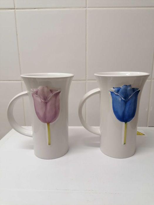 Par Canecas Studio Nova Mikasa Tulipa Azul