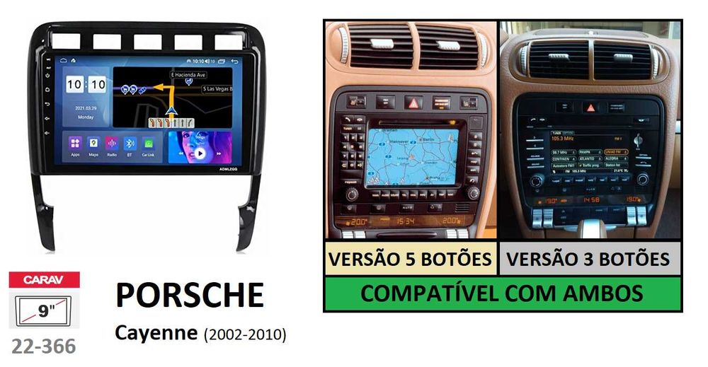 Rádio 2DIN 9" [4+64GB] • Porsche CAYENNE (2002 a 2010) • Android GPS