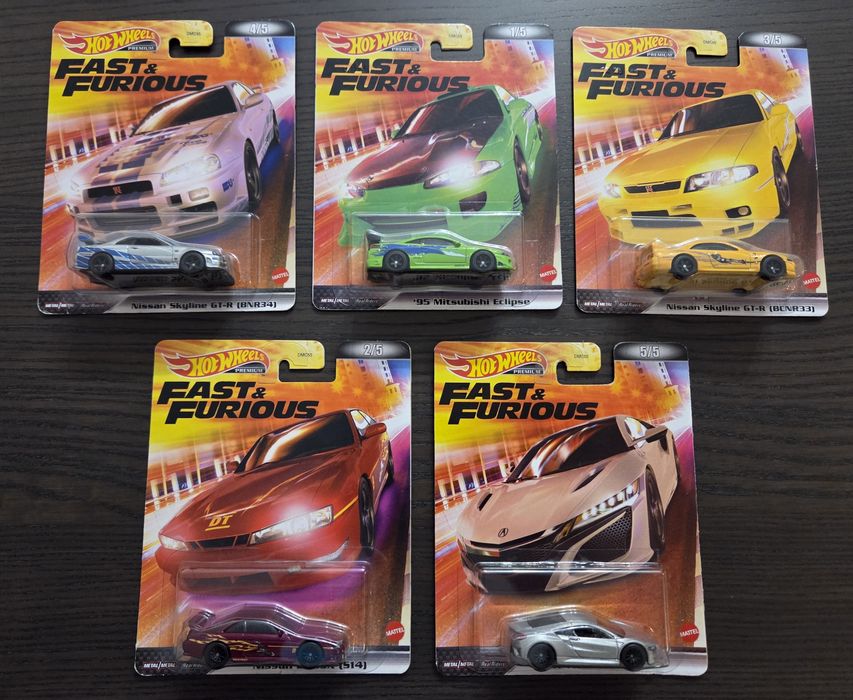 Hot Wheels Premium Fast & Furious  Skyline GTR Eclipse 240 SX Acura