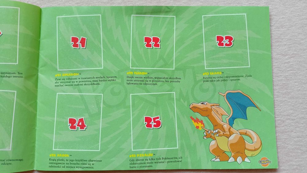 Album pokemon chipita na naklejki