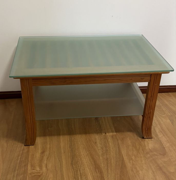 Mesa de centro Madeira e Vidro