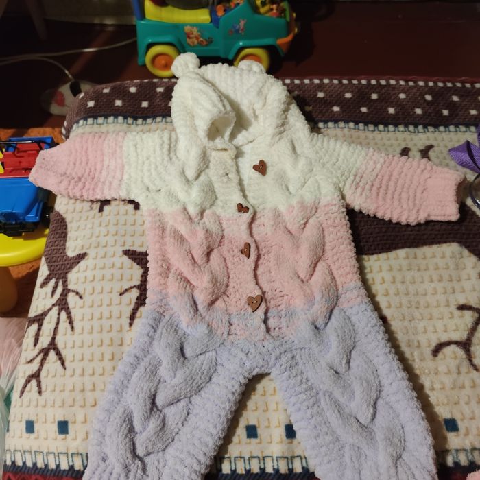 Плюшевий теплий комбезик