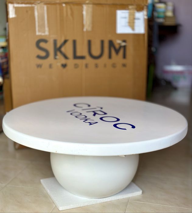 Mesa de Centro de Madeira de Manga Dalen branca Sklum