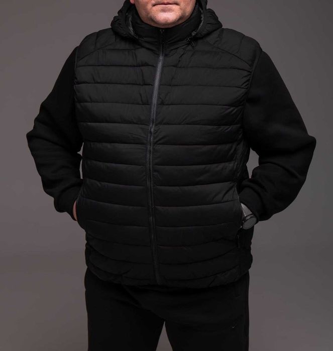 Мужская жилетка черная БАТАЛ большие размеры 64-72 утепленная