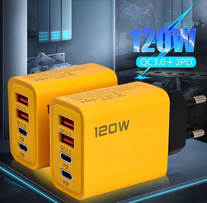 4-portowa ładowarka USB C PD Szybkie ładowanie 3.0 Typ C 120W