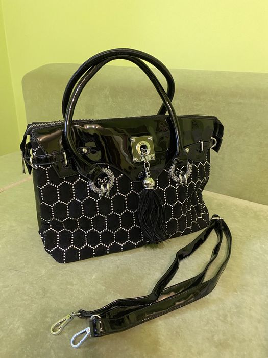 Сумка лакова шкіра чорна