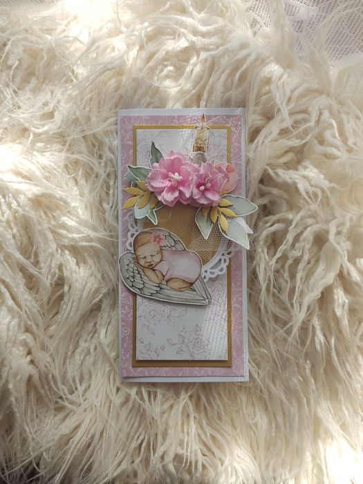 Kartka dla dziewczynki z okazji chrztu