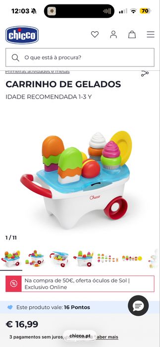 Carrinho de gelados chicco