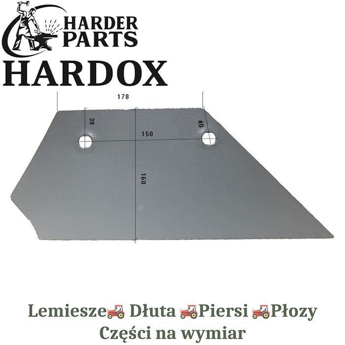 Lemiesz 14 Overum HARDOX 9500.0683 części pługa 2X lepsze niż Borowe