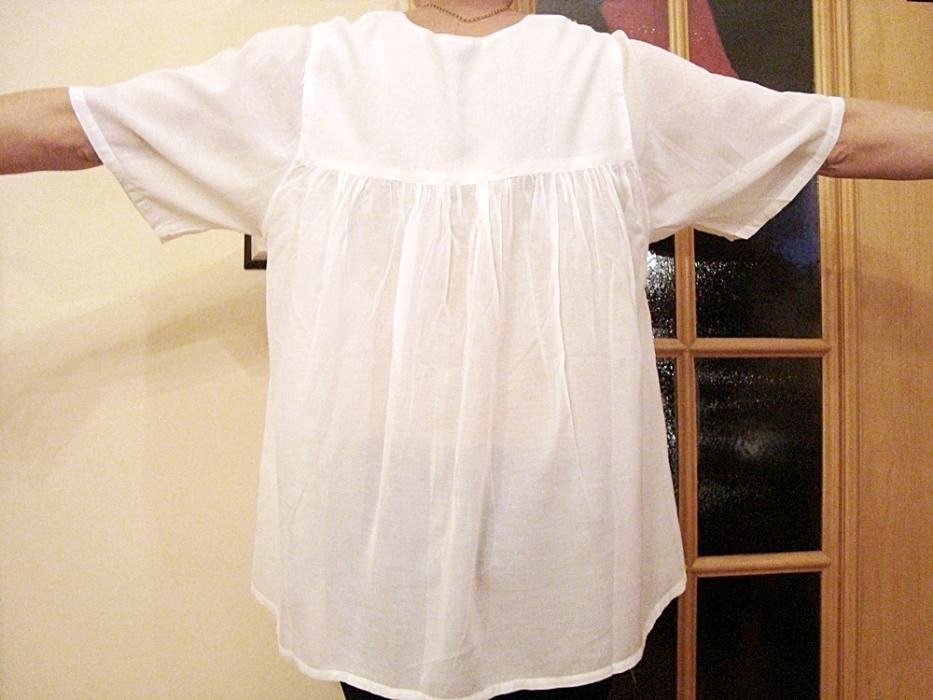 Biała duża bluzka,tunika roz.XL/XXL indyjska-ciążowa