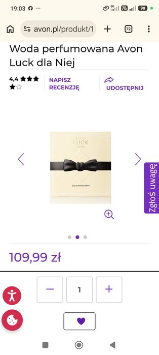 Woda perfumowana Avon Luck dla Niej. Dostawa Gratis.